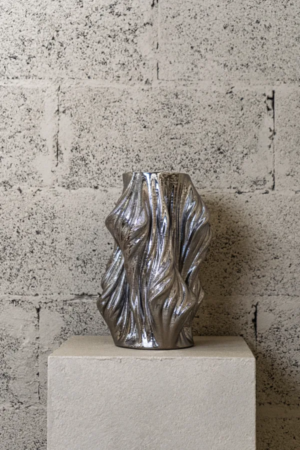 Vase imprimé 3D Noeudnoeud Chrome