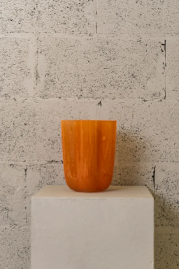 Vase en verre orange Solare