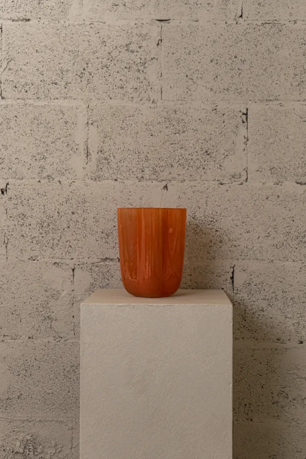 Vase en verre orange Solare