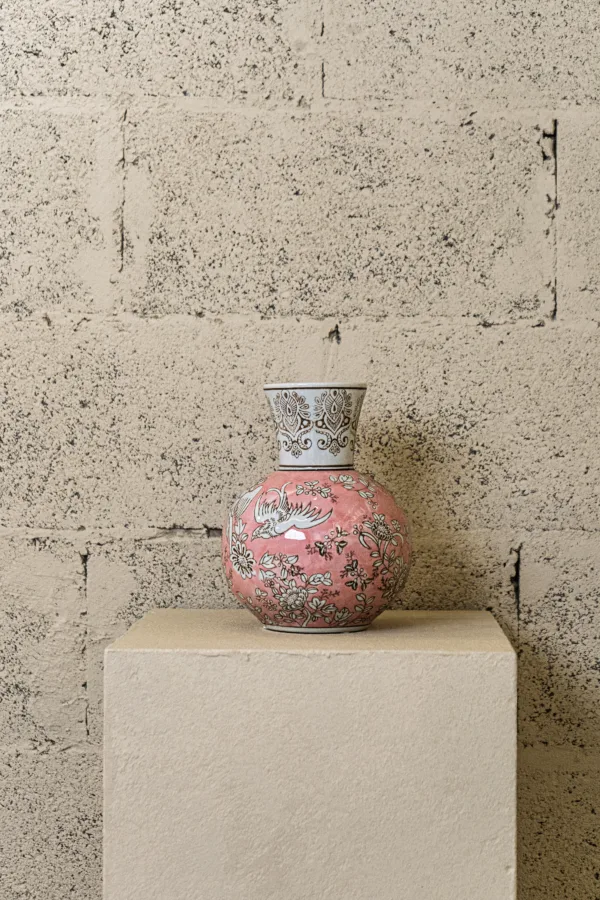 Vase Grue & Fleurs