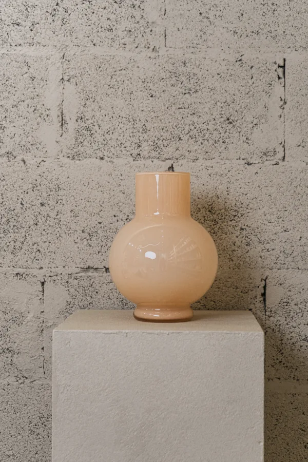 Vase en verre soufflé Bulle abricot