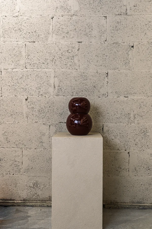 Vase en métal laqué Double bulle