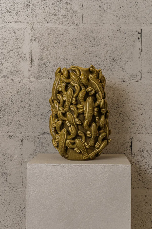 Vase Crustacés dorés