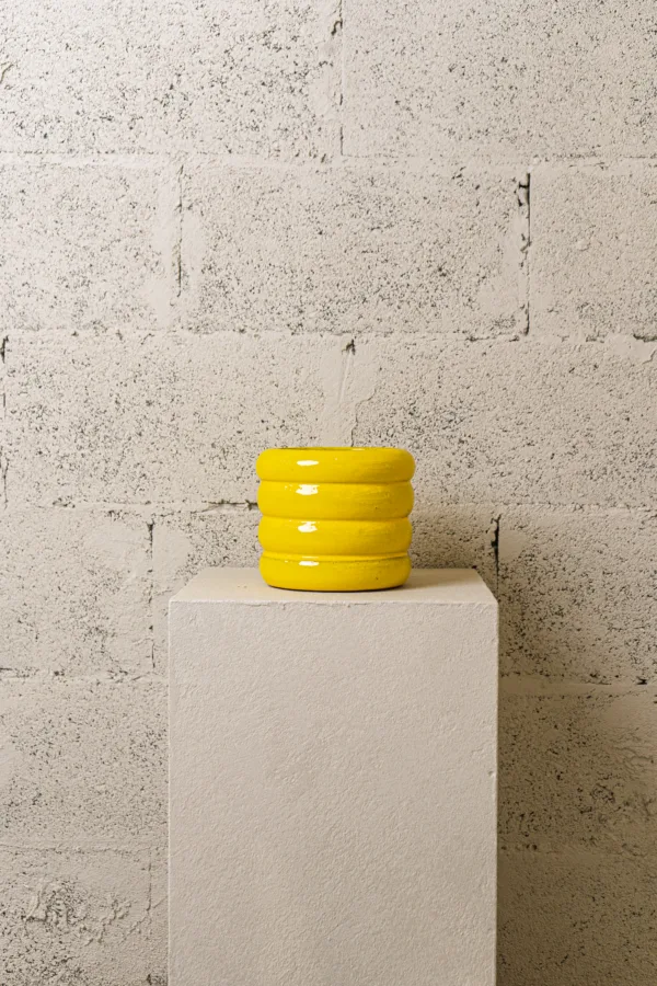 Cache-pot jaune citron