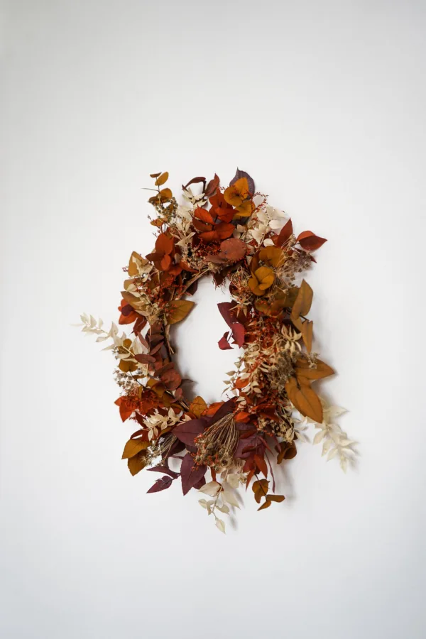 Couronne en fleurs séchées